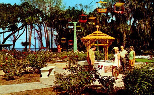 Wishing well and sky ride at Masterpiece Gardens