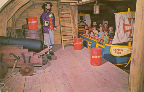 Postcard of Captain Hook figure at Treasureland